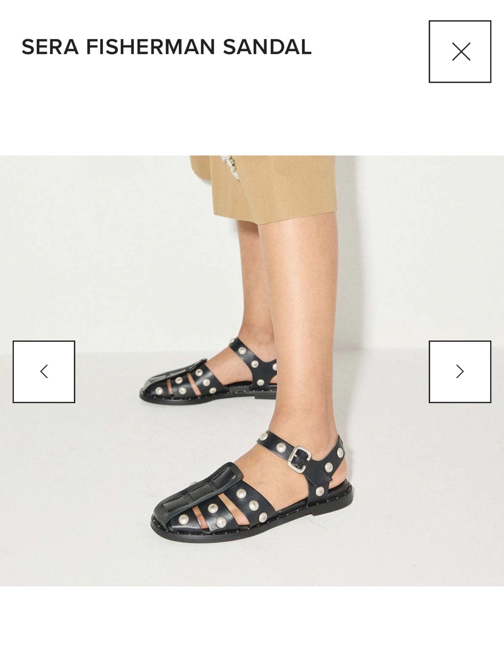 Freda Salvador SERA FISHERMAN SANDAL Black Studded Sandals - Picture 2 of 14
